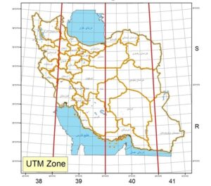 زون های مربوط به ایران در سیستم تصویر U.T.M